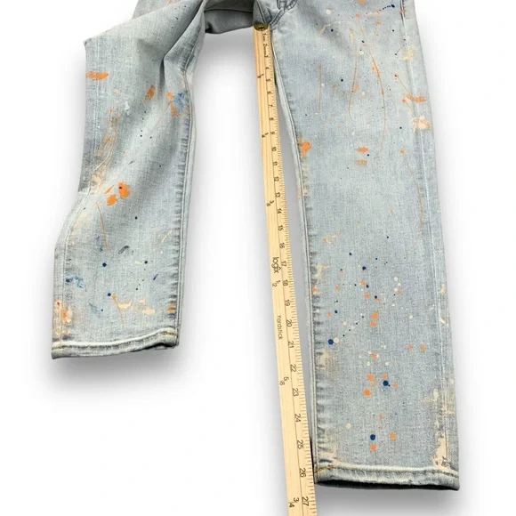 Polo Ralph Lauren Jeans Size 29 Tompkins Skinny Crop Blue Wash Kennedy Painted - Picture 15 of 16